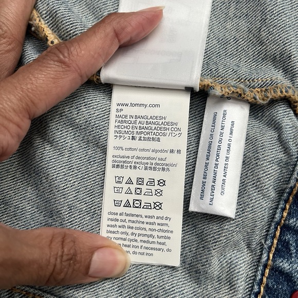 TOMMY HILFIGER Vintage Womens Small 90s Y2K Denim Jean Trucker Jacket Western - Picture 9 of 12